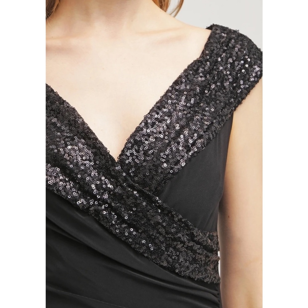 Like New Lauren Ralph Lauren Black Sequin Embellished Maxi Dress - Picture 6 of 15